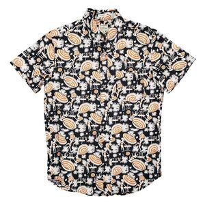 J.Crew Classic‎ Cotton Shirting Hawaiian Aloha Shirt Mens S Black Orange Cream